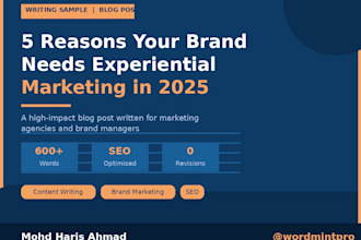 write SEO blog posts and website copy for your business