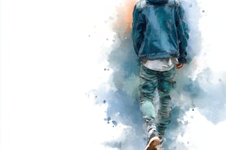 hand drawn artistic watercolor art