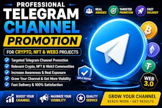 promote your telegram channel for crypto nft and web3 project telegram promotion