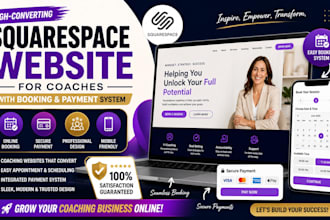 build squarespace website for coaches with booking and payment system