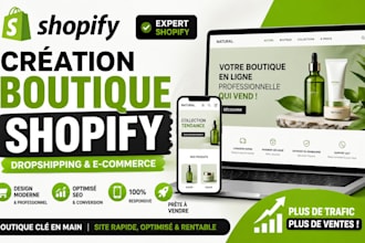 créer shopify site page web boutique design dropshipping seo noel conversion