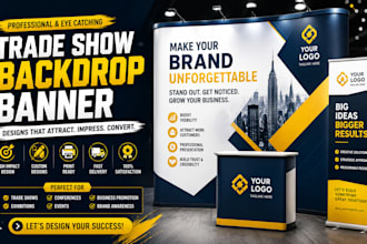 design custom trade show booth backdrop banner for events, church or birthday