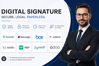 setup digital signature formdr docusign box jotform xodo sign signwell odoo CRM