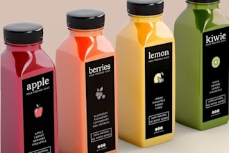 design juice label energy drink milk water bottle label and can label
