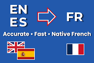 translate english or spanish to french manually