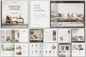 design furniture catalogs, lookbooks, specification sheets and brochures