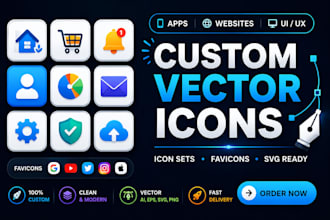 create custom vector icons, icon sets, and favicons for apps or website