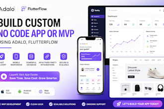 build custom no code app or mvp using adalo, flutterflow mobile app development
