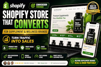 design a high converting shopify store for supplement and wellness brands