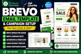 build brevo newsletter, canva edittable email template, brevo campaign, bravo