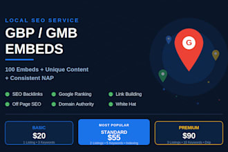 create gbp gmb embeds SEO backlinks for google ranking