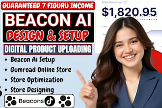 setup beacons ai store, linktree, and beacons ai website for ebook promotion