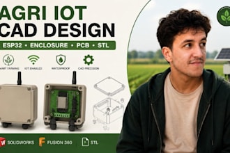 agri iot cad, esp32 sensor enclosure irrigation pcb housing solidworks files stl