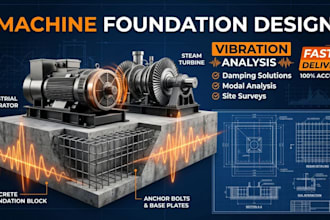 design machine foundation with vibration and dynamic load analysis