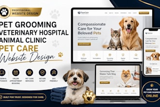 do pet grooming veterinary hospital animal clinic pet care website design