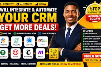 integrate jotform openai calendly zoho pipedrive twilio mailchimp make CRM deals