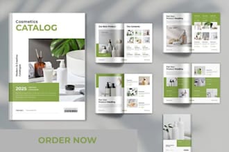 design product catalog, price list for skincare cosmetics product, spa salon