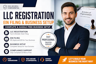 handle llc registration, ein filing, and business setup