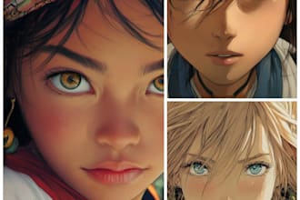 make a disney cartoon anime  portrait