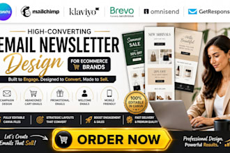 design canva email newsletter for ecommerce brands using mailchimp klaviyo