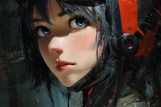 drawing anime artwork illustration with high quality