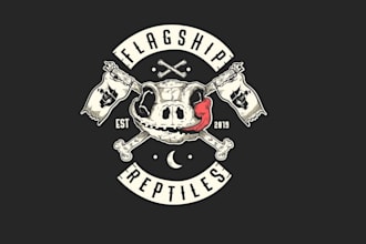 create custom hyena, badass reptiles and snake logo