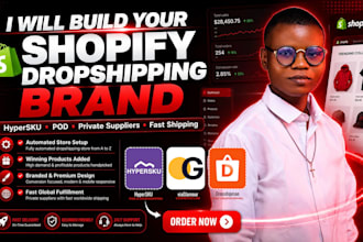 build automated shopify dropshipping, hypersku, viaglamour cosmetics, shopify