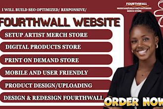 design fourthwall website, setup creator merch store, redesign fourth wall store