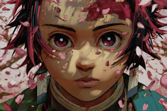 create anime illustration with dynamic pose and detail