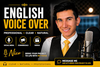 record an english voice over for youtube and ads
