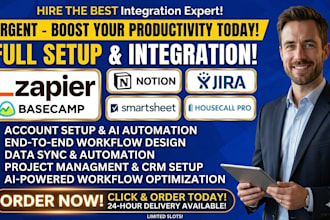 integrate zapier notion jira basecamp smartsheet housecall pro ai automation