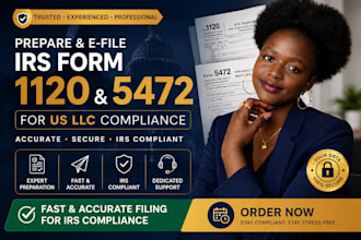 prepare and irs form 1120 and 5472 for US llc compliance