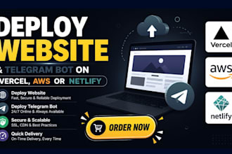 deploy your website and telegram bot on vercel, AWS or netlify