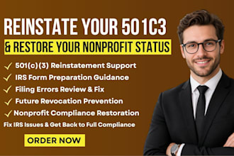 reinstate your 501c3, fix irs compliances and restore your nonprofit status fast