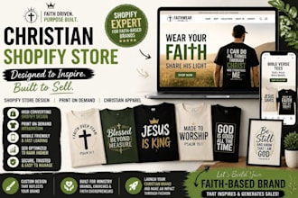 build christian t shirt print on demand shopify etsy store bible tshirt design
