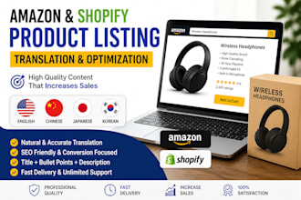 translate and optimize your amazon or shopify product listing