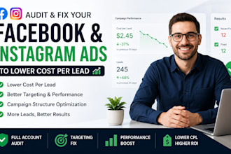 audit and fix your facebook ads and instagram ads to lower cost per lead