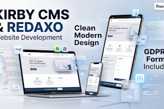 design kirby cms redaxo website with clean design, dgsvo tools and forms, grav
