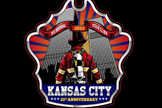 make amazing firefighter logo with cartoon character vector