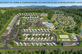do rv park, campground, and recreational property site plans with clear layouts