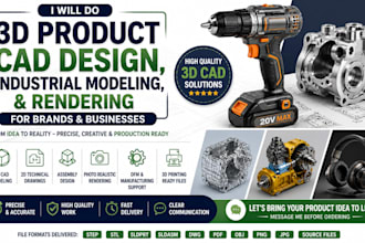 do 3d product cad design, industrial modeling, and rendering for brands