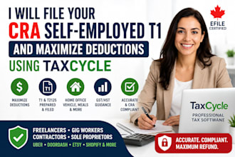 file your cra self employed t1 and maximize deductions using taxcycle