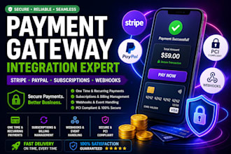 integrate stripe payment gateway, subscriptions and webhooks