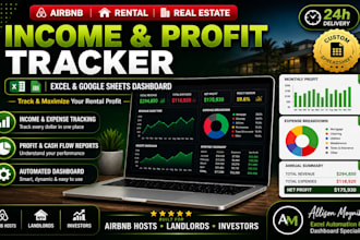build automated airbnb rental sheet, expense tracker in excel or google sheet