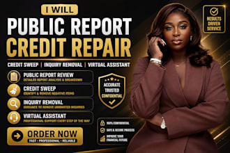 public report credit repair credit sweep inquiry removal virtual assistant