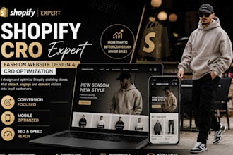 be shopify developer for clothing shopify website design and shopify cro