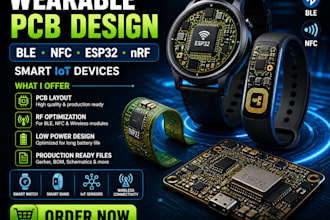 do wearable pcb with ble, esp32 nrf iot sensor smart watch glass band nfc reader