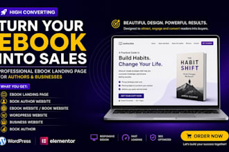 design ebook landing page book author website ebook website on wordpress