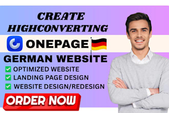 create a professional onepage io german website landing page that wins clients