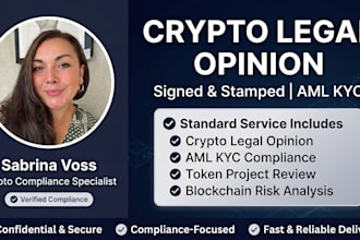 provide signed and stamped crypto legal opinion for aml kyc and token projects